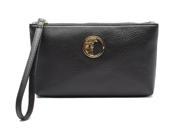 Versace Collection Medusa Logo Leather Wristlet Handbag