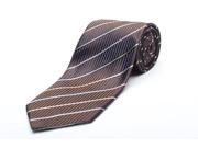 Versace Men s Silk Neck Tie N2040 0535 Brown W White stripes