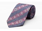 Versace Men s Medusa Logo Striped Floral Pattern Silk Neck Tie