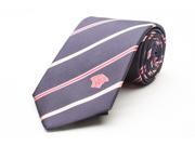 Versace Men s Medusa Logo Striped Pattern Silk Neck Tie