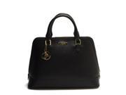 Versace Collections Women Leather Top Handle Handbag Satchel Black