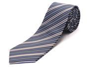 Luciano Barbera Men s Slim Silk Neck Tie Navy Brown