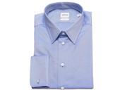 Armani Collezioni Men Slim Fit Cotton Dress Shirt Blue