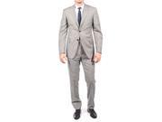 Luciano Barbera Men Two Button Wool Suit Taupe Black