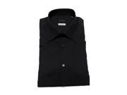Valentino Slim Fit Cotton Dress Shirt Black Pinstripe Black
