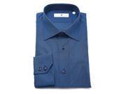 Pierre Balmain Men Slim Fit Cotton Dress Shirt Solid Royal Blue