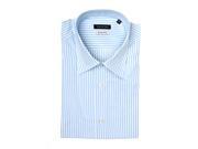 Valentino Slim Fit Cotton Dress Shirt Pinstripe Blue White