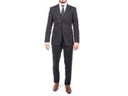 Luciano Barbera Men Two Button Wool Suit Black