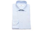 Pierre Balmain Men Slim Fit Cotton Dress Shirt Stripe White Blue