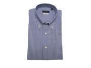 Valentino Men Slim Fit Cotton Dress Shirt Pinstripe Blue White