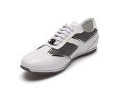 Versace Collection Men s Leather Rubber Low Top Sneaker Shoes White Grey