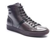 Z Zegna by Ermenegildo Zegna Men Leather High Top Sneaker Shoes Brown