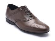 Versace Collection Men s Leather Oxford Lace Up Dress Shoes Brown