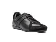 Versace Collection Men s Leather Suede Low Top Sneakers Shoes Black