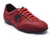 Versace Collection Men s Leather Rubber Medusa Logo Low Top Sneaker Shoes Red