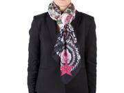 Givenchy Women s Chain Border Floral Pattern Cotton Scarf Large