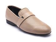 Versace Collection Men s Laser Cut Leather Medusa Loafers Tan
