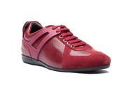 Versace Collection Men s Leather Suede Low Top Sneakers Shoes Red