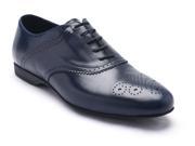 Versace Collection Men s Leather Oxford Lace Up Dress Shoes Dark Blue Navy