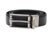 Versace Collection Men s Adjustable Stainless Steel Buckle Saffiano Leather Reversible Belt Black