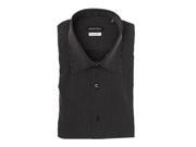 Valentino Men Slim Fit Cotton Dress Shirt Pinstripe Black White