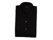 Valentino Spread Collar Stretch Cotton Dress Shirt Black