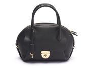 Salvatore Ferragamo Women s Fiamma Leather Satchel Handbag Black
