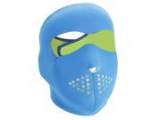 ZANheadgear Neoprene Full Mask Neon Blue Reverses to Lime WNFM402