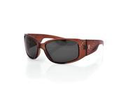 Zan Sunglasses Boise Sunglass Crystal Brown Frame Smoked Lens EZBE02
