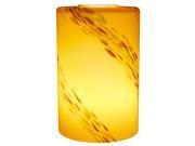 LED PENDANT GLASS CYLINDER SHAPE ABSTRACT STRIPED AMBER LIGHT SOLD SEPARATE