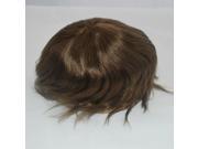 Stock mens toupee hair replacement french lace with pu around medium brown hairpiece base size cutable