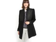 La Redoute Womens Dual Fabric Wool Mix Coat Black Size Us 2