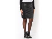 Castaluna Womens Faux Leather Panel Nbsp;Straight Cut Skirt Black Us 28 Fr 58