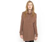 La Redoute Womens Zipped Neck Sweater Brown Size Us 12 14 Fr 42 44