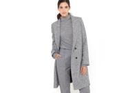 La Redoute Womens Double Breasted Tailored Collar Coat Grey Size Us 16 Fr 46