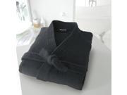 La Redoute Cotton Kimono Style Bathrobe 350 G M² Black Size Us 4 6 Fr 34 36