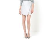 La Redoute Womens Jacquard Asymmetric Skirt Beige Size Us 10 Fr 40