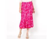 La Redoute Womens Printed Linen Look Skirt Length 75 Cm Beige Us 12 Fr 42