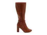 La Redoute Womens Zip Up Leather Boots With 11 Cm Heel Beige Size 41