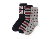 Abcd r Boys Pack Of 3 Pairs Of Patterned Socks Grey Size 23 26