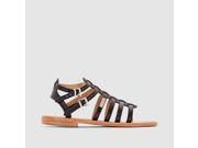 Womens Hic Flat Leather Multi Strap Sandals