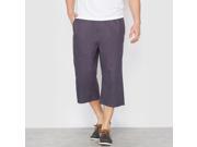 Mens Pure Cotton Cropped Trousers With Elasticated Waist