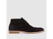 R Essentiel Mens Leather Lace Up Ankle Boots Black Size 43