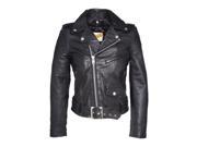 Schott Womens Perfecto 8600 Leather Biker Jacket Black Size S