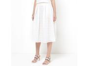 Womens Embroidered Organza Midi Skirt Cotton Lined