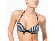 Womens Mix And Match Striped Balconette Push Up Bikini Top