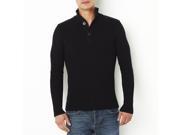 R Edition Mens Pure Cotton High Neck Jumper Sweater Black Size M