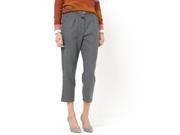 La Redoute Womens Wool Blend 7 8 Length Trousers Grey Size Us 10 Fr 40
