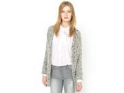 La Redoute Womens Patterned Knit Open Cardigan Grey Size Us 16 18 Fr 46 48