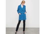 Atelier R Womens Woven Wool Mix Coat Blue Size Us 16 Fr 46